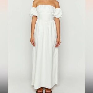 Beginning Boutique white off shoulder maxi dress US SIZE 2